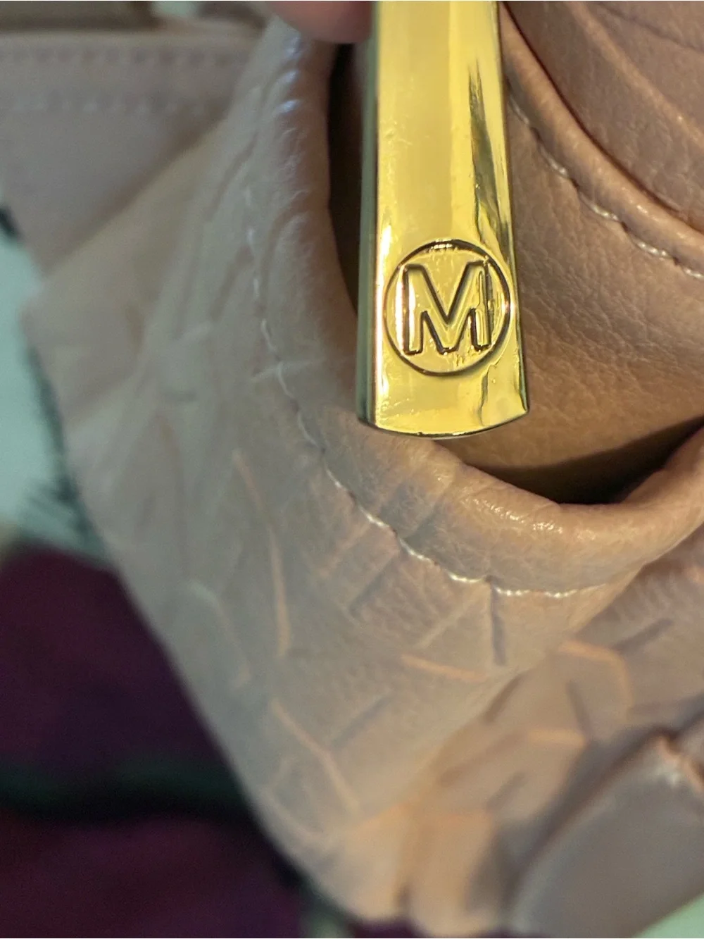 Quilted Pink Women's Backpack with Gold-Tone Logo Accent-Milan